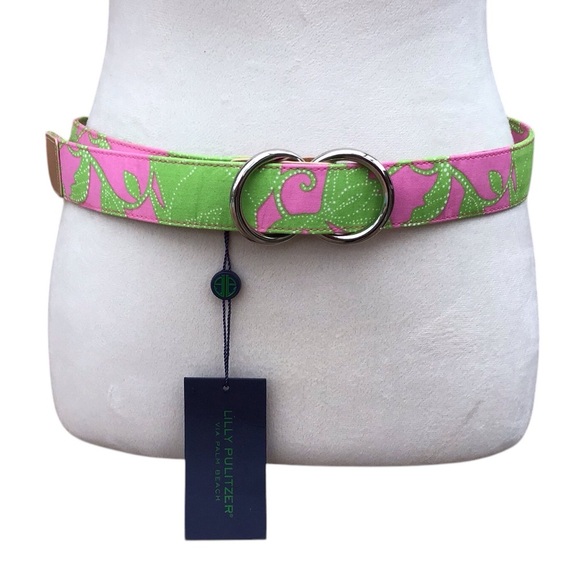 Lilly Pulitzer Hibiscus Pink Men’s O- Ring Belt Size Small - Picture 3 of 6